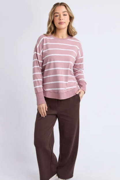 Foxwood Farrah Stripe Long Sleeve - Wood Rose