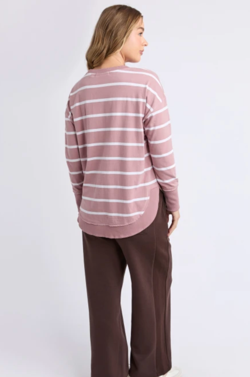 Foxwood Farrah Stripe Long Sleeve - Wood Rose