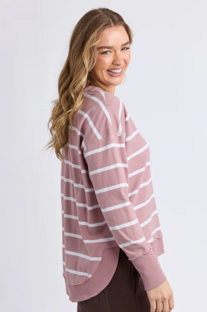 Foxwood Farrah Stripe Long Sleeve - Wood Rose