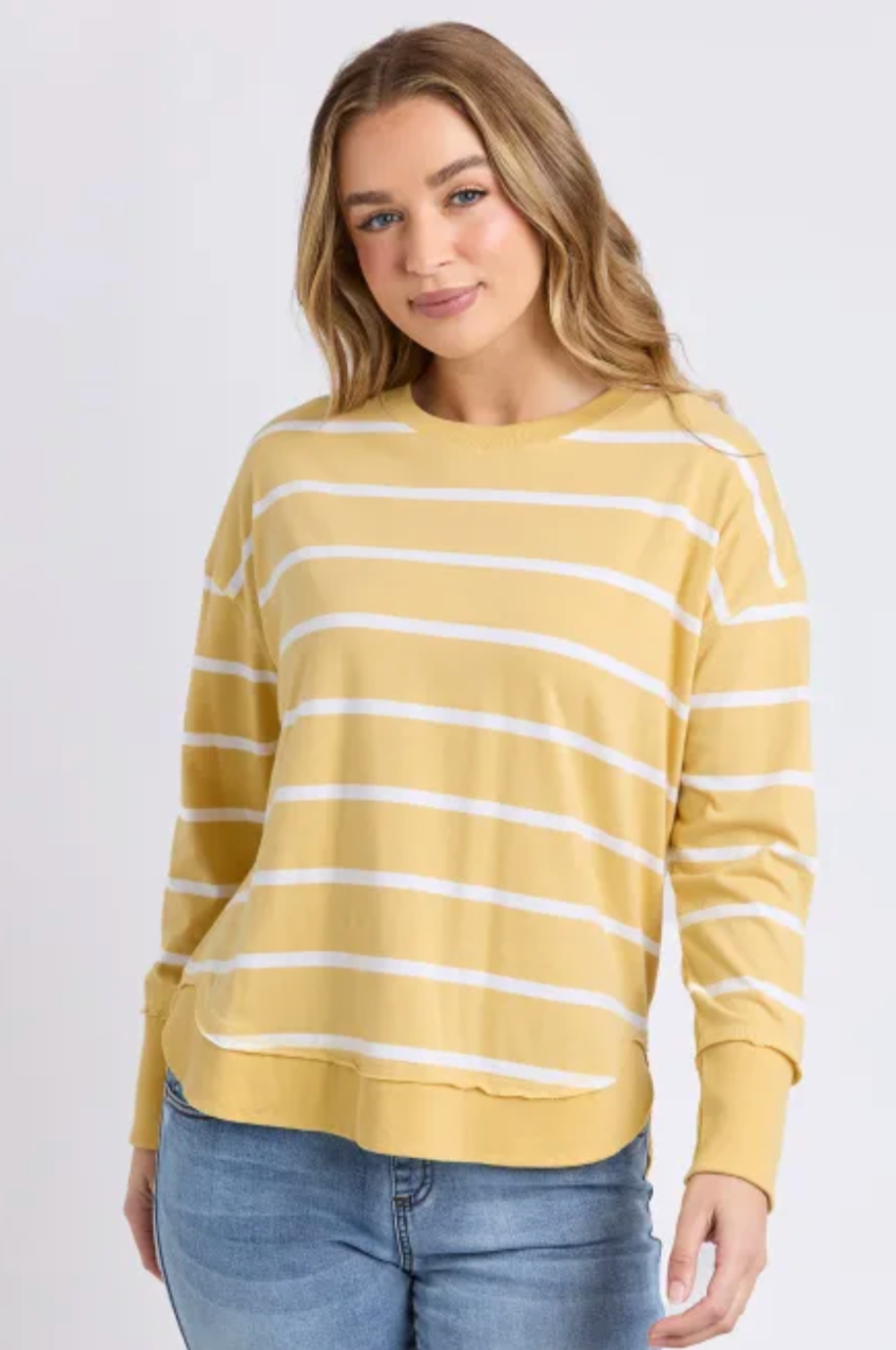 Foxwood Farrah Stripe Long Sleeve - Butter Stripe