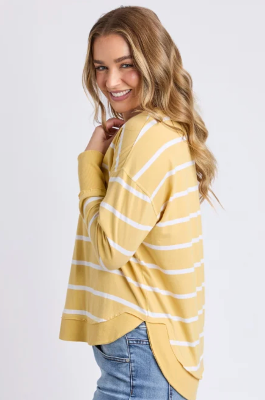 Foxwood Farrah Stripe Long Sleeve - Butter Stripe