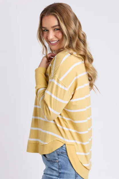 Foxwood Farrah Stripe Long Sleeve - Butter Stripe