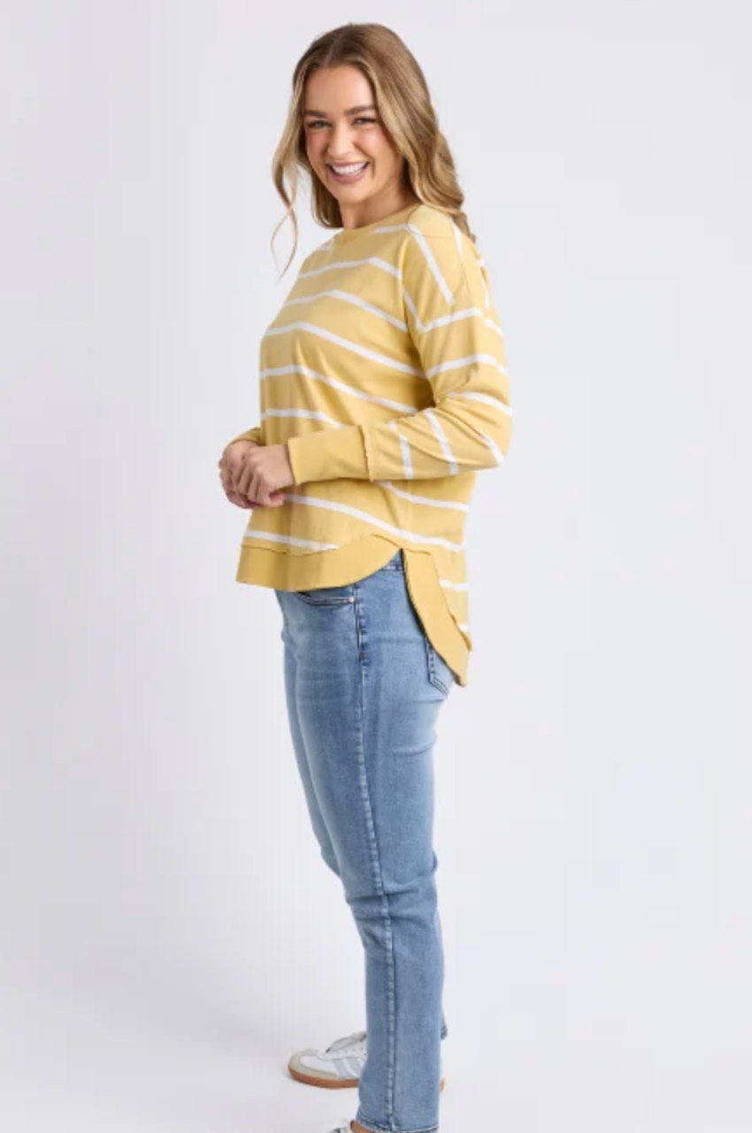 Foxwood Farrah Stripe Long Sleeve - Butter Stripe