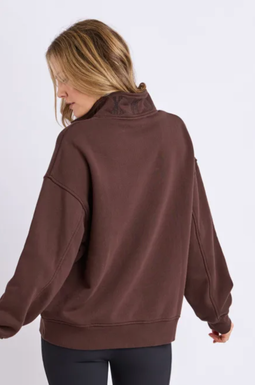 Foxwood College Zip Crew - Coffee Bean