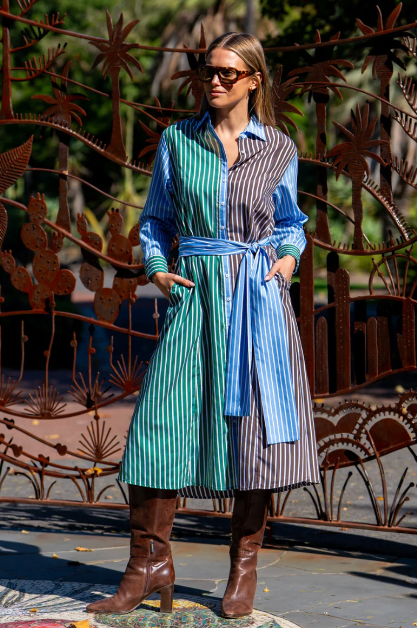 The Luna Shirt Dress - Chocolate Combo