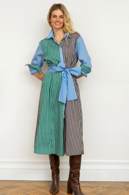 The Luna Shirt Dress - Chocolate Combo