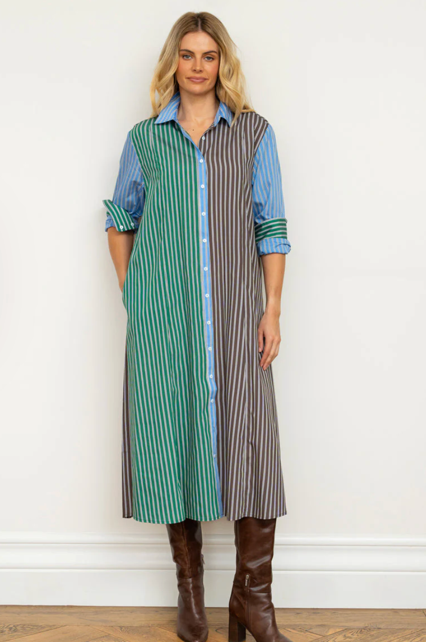 The Luna Shirt Dress - Chocolate Combo