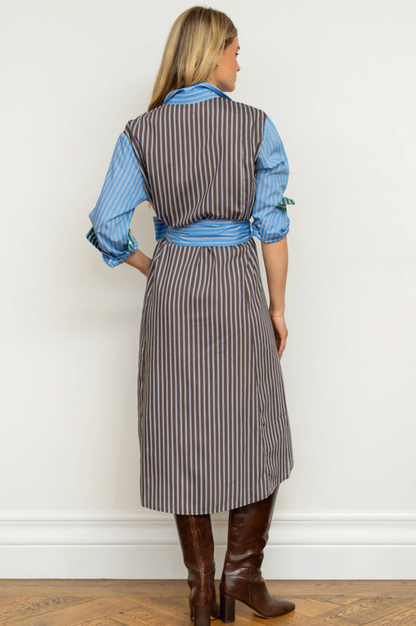 The Luna Shirt Dress - Chocolate Combo