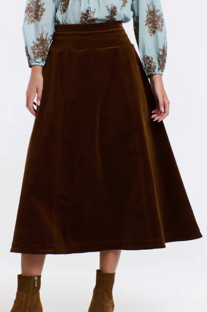 Dakota Cord Skirt - Brandy