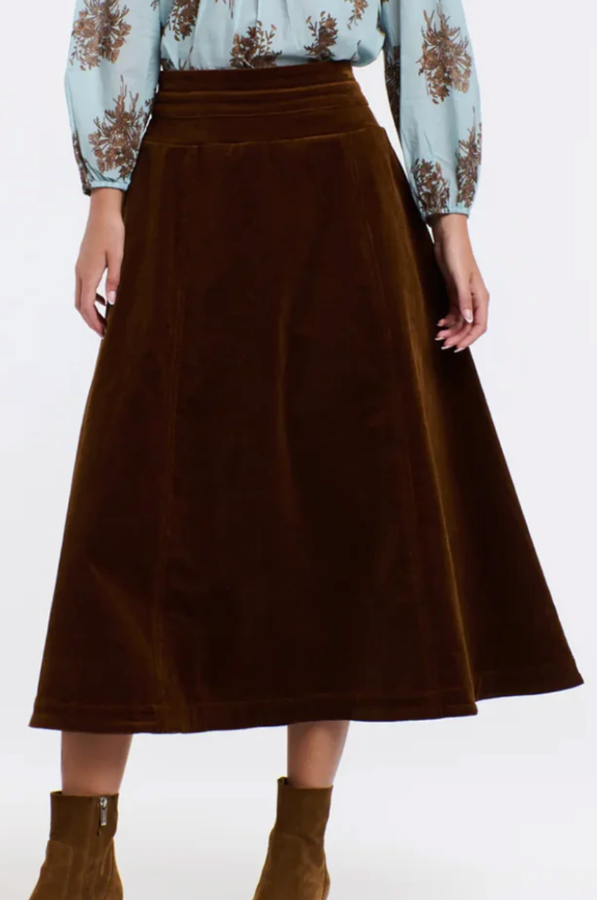 Dakota Cord Skirt - Brandy