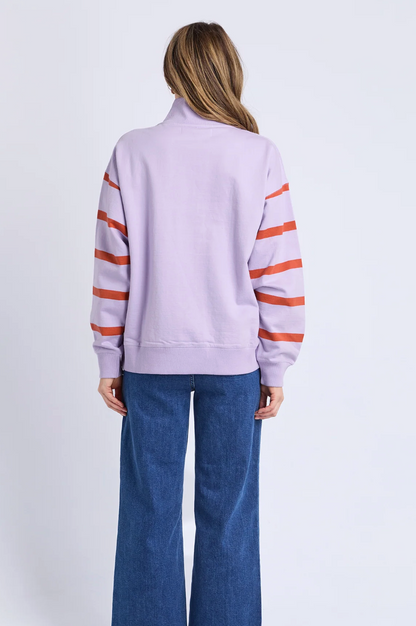 Lane Zip Crew - Lilac/Orange