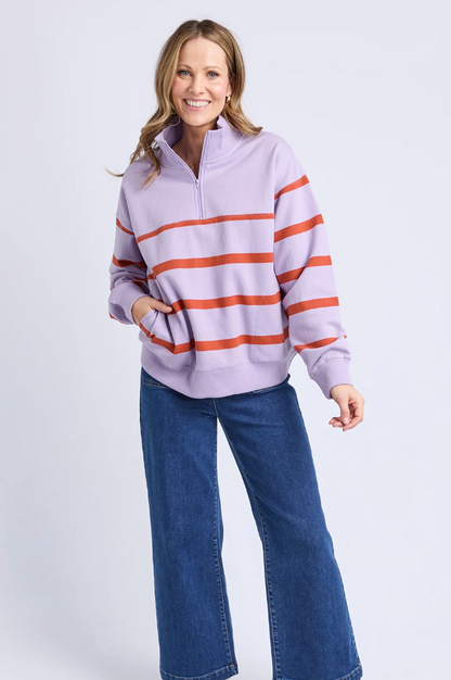 Lane Zip Crew - Lilac/Orange