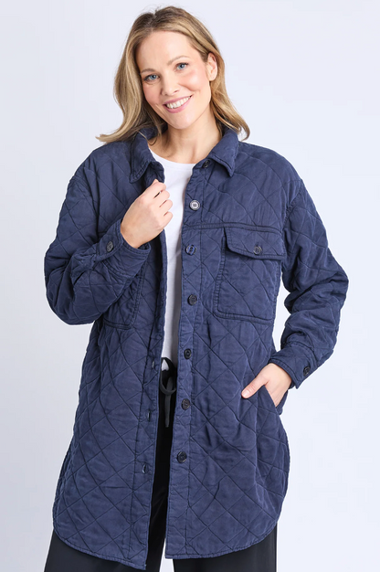 Katie Quilted Shacket - Navy