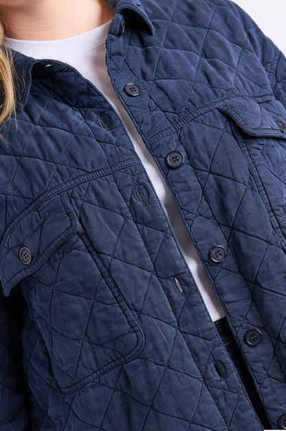 Katie Quilted Shacket - Navy