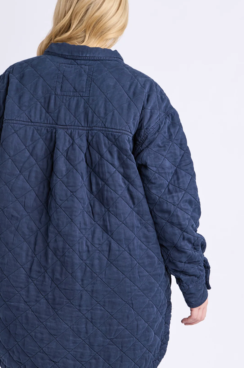 Katie Quilted Shacket - Navy