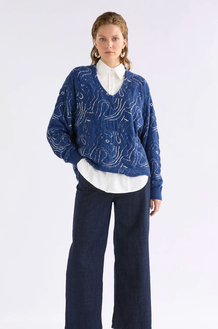 Elk Otillia Sweater - Blue/Silver