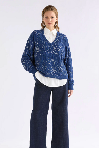 Elk Otillia Sweater - Blue/Silver