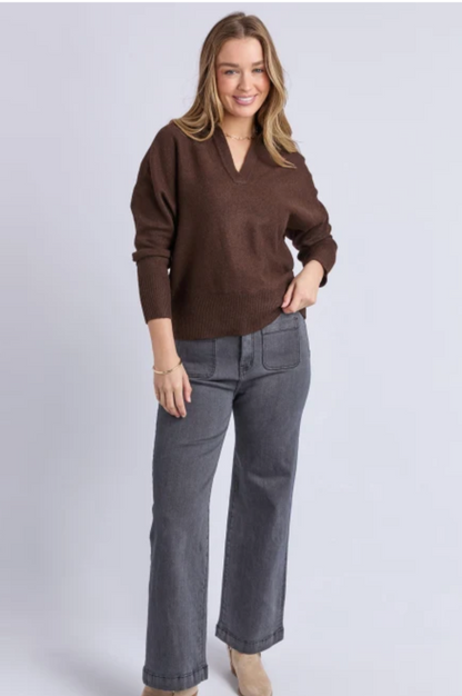 Elea Knit Polo - Coffee