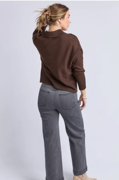 Elea Knit Polo - Coffee