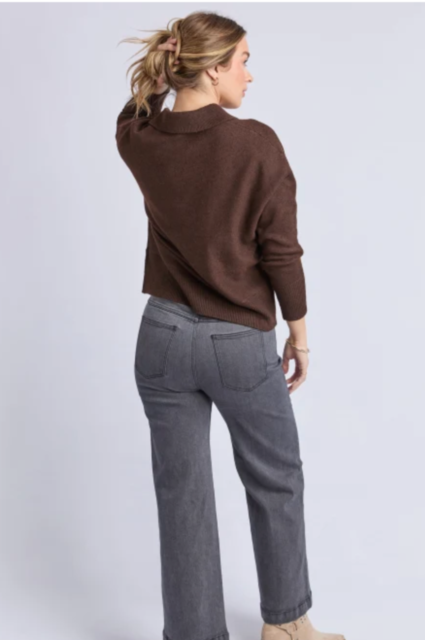 Elea Knit Polo - Coffee