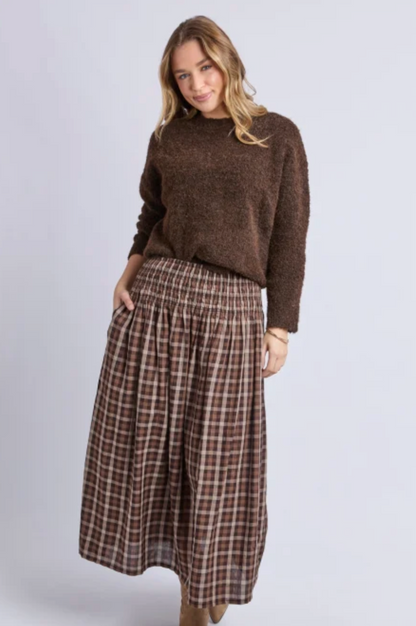 Coco Check Skirt - Coffee Check