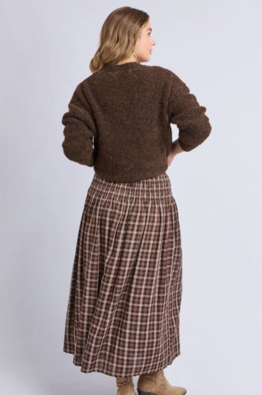 Coco Check Skirt - Coffee Check
