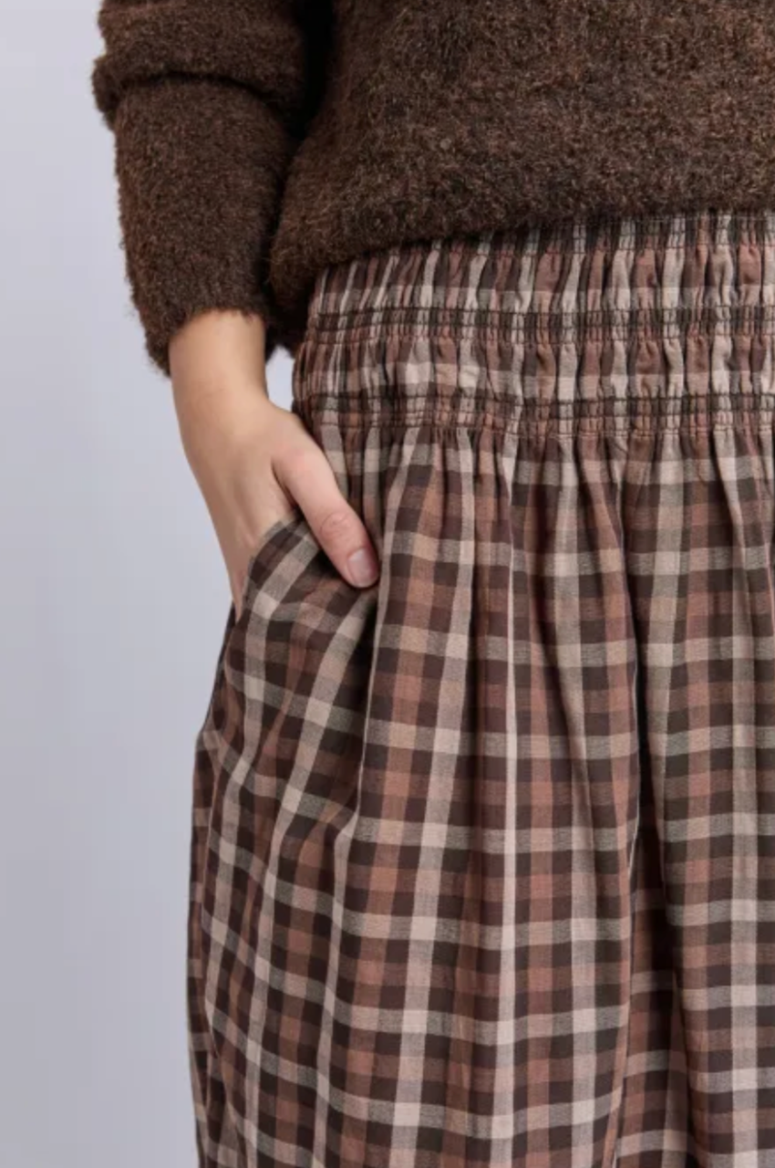 Coco Check Skirt - Coffee Check