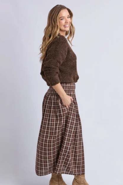 Coco Check Skirt - Coffee Check