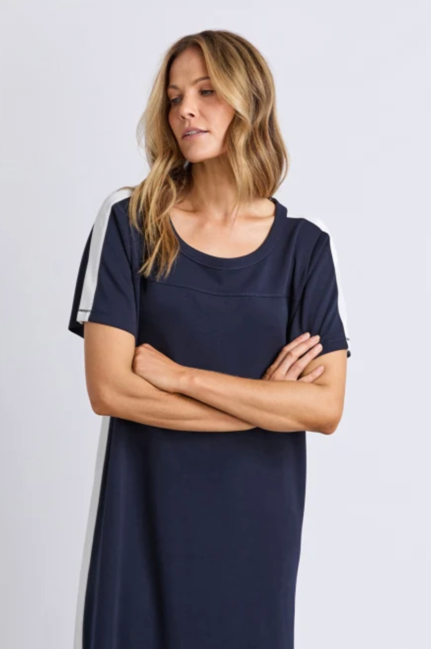Chicago Dress - Navy/White