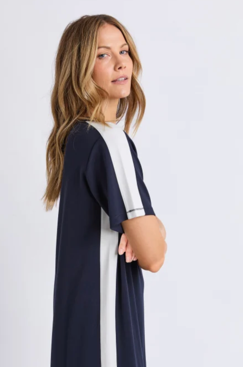 Chicago Dress - Navy/White