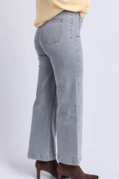 Sarah Wide Leg Jean - Washed Grey