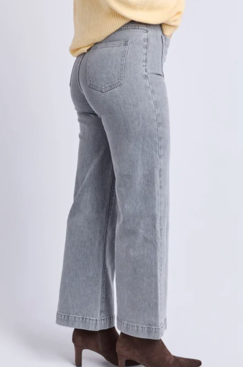 Sarah Wide Leg Jean - Washed Grey