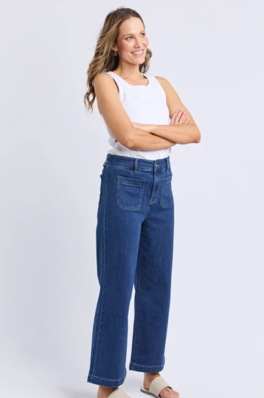 Elm Alyssa Front Pocket Jean - Dark Blue