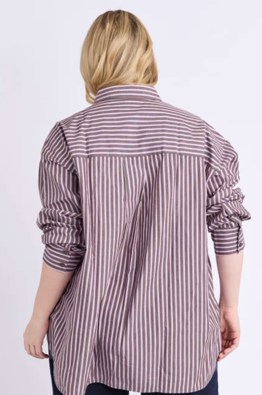 Frankie Striped Shirt - Chocolate
