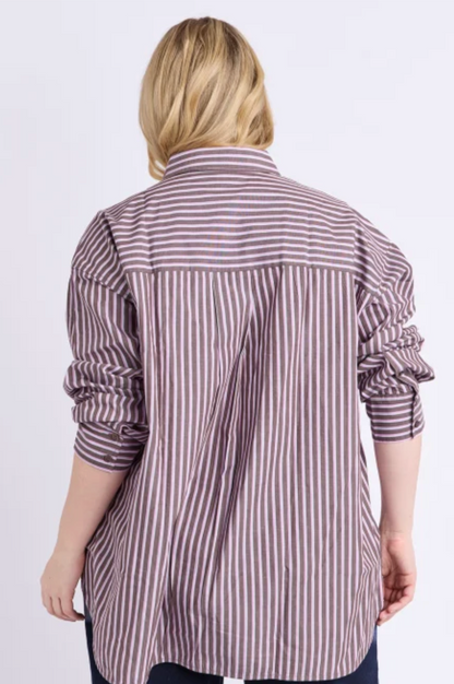 Frankie Striped Shirt - Chocolate
