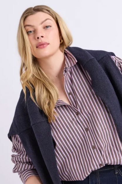Frankie Striped Shirt - Chocolate