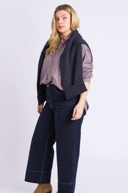 Frankie Striped Shirt - Chocolate