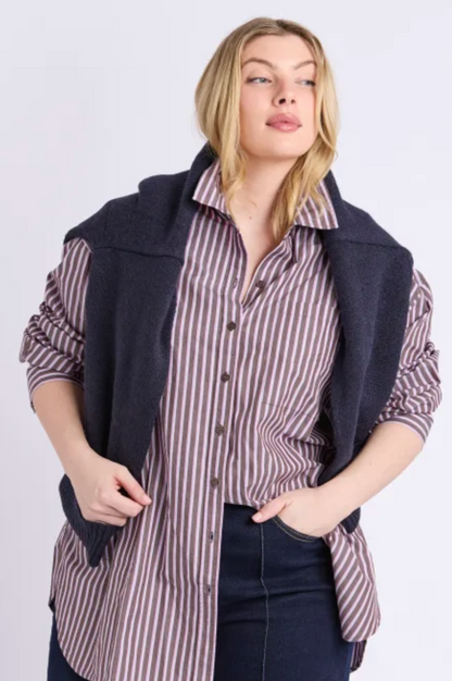 Frankie Striped Shirt - Chocolate