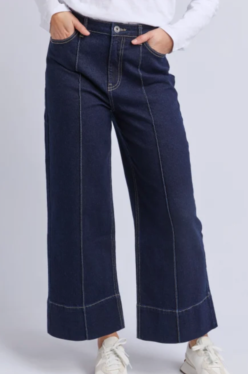 Ando Pin Tuck Jean - Dark Blue Wash