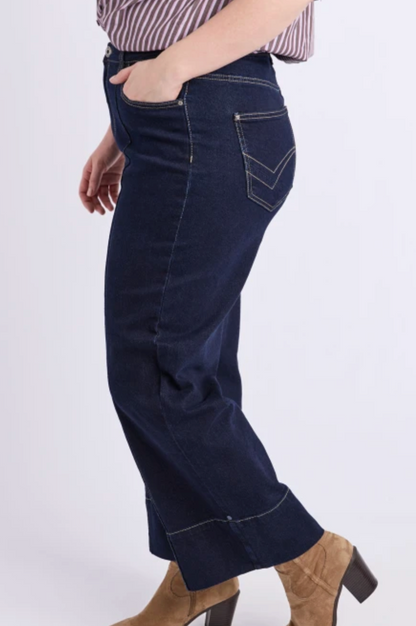 Ando Pin Tuck Jean - Dark Blue Wash
