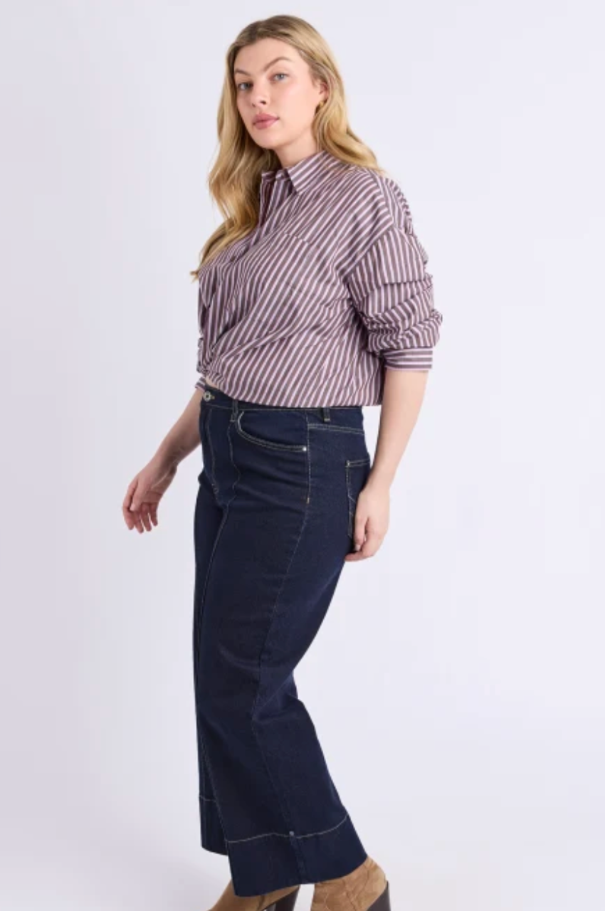 Ando Pin Tuck Jean - Dark Blue Wash
