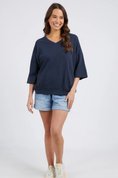 Elm Mazie Vee Neck - Navy
