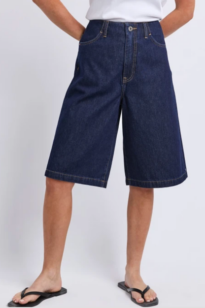 Elm Faith Denim Shorts - Dk Blue Wash