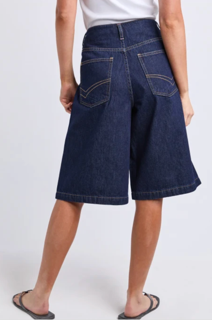 Elm Faith Denim Shorts - Dk Blue Wash