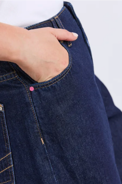 Elm Faith Denim Shorts - Dk Blue Wash