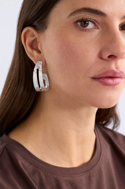 Elk Amner Large Hoop Earring - Silver