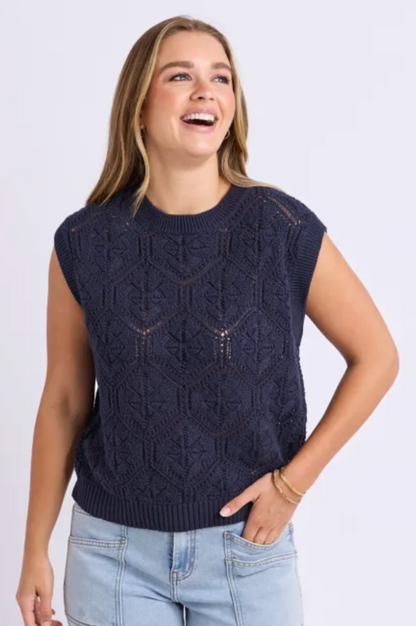 Foxwood Luna Knit Vest - Dk Sapphire