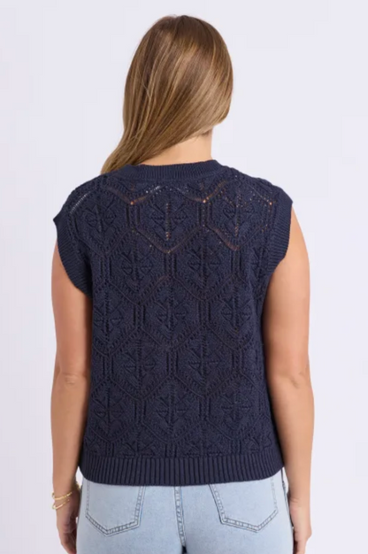 Foxwood Luna Knit Vest - Dk Sapphire
