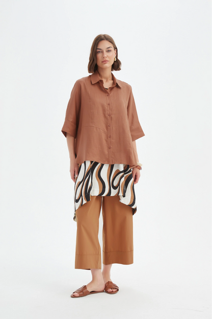Seam Detail Boxy Shirt - Cedar