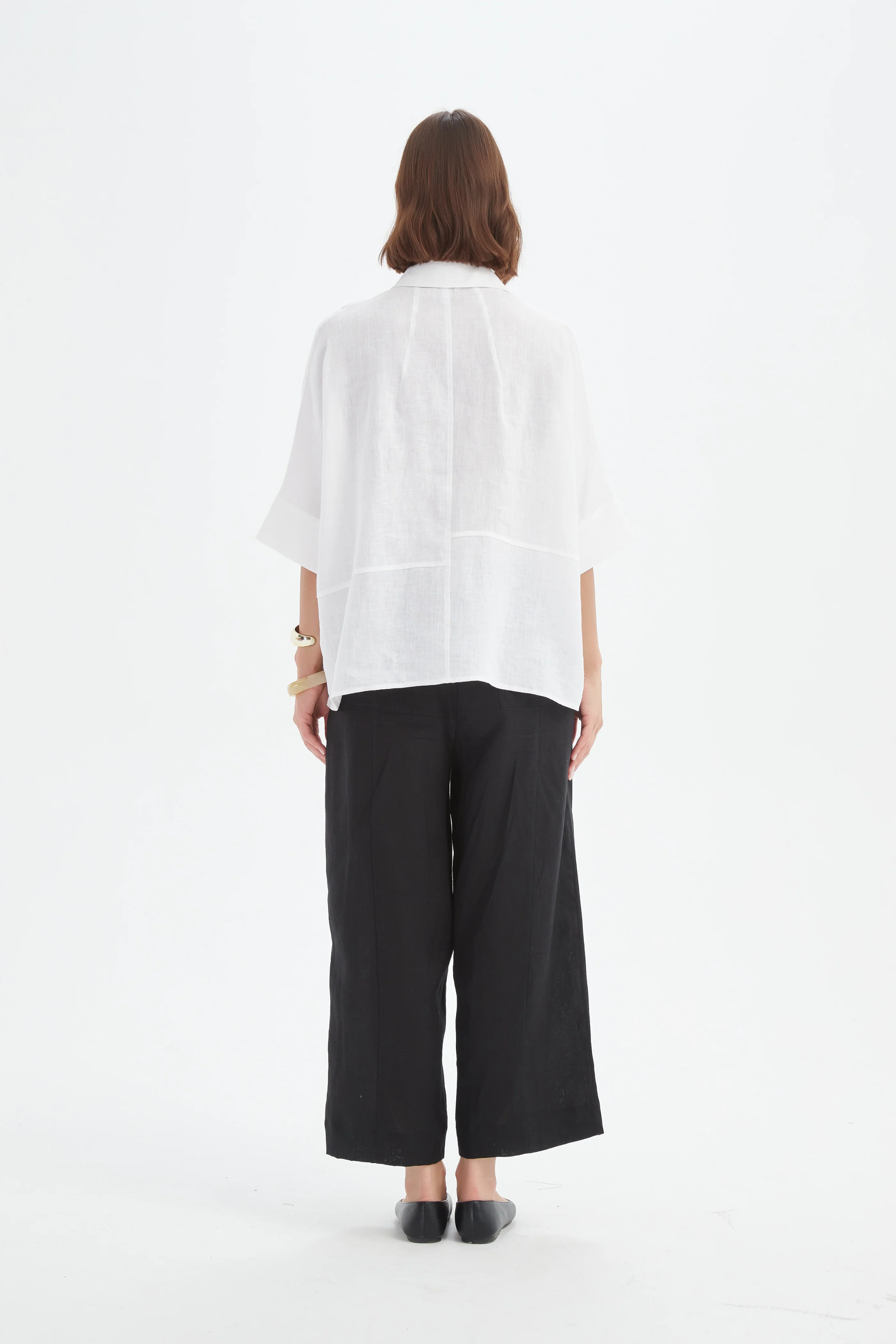 Seam Detail Boxy Shirt - White
